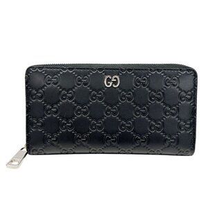 Gucci Wallet Durian Guccissima Leather Black Round